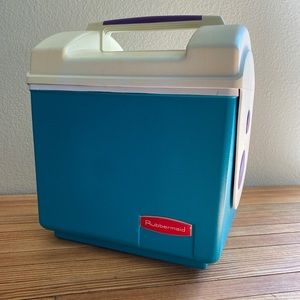 Vintage RUBBERMAID SIDEKICK #2920 Teal Purple Lunch Box Cooler Ice Chest 6 Pack